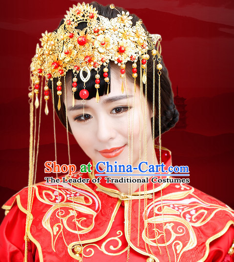 Traditional Chinese Princess Brides Wedding Headpieces Phoenix Crown Coronet Decorations