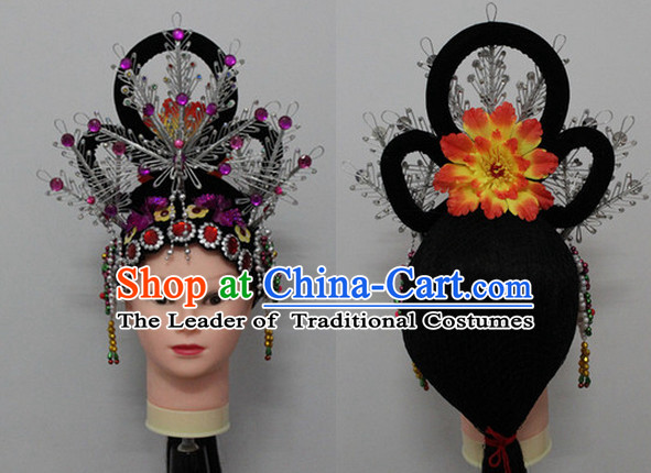 Chinese Opera Hair Accessories Headwear Headdress Hair Accessory Wig Set for Women or Girls