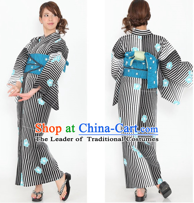 Top Authentic Traditional Japanese Kimonos Kimono Dress Yukata Clothing Robe Garment Complete Set for Women Ladies Girls