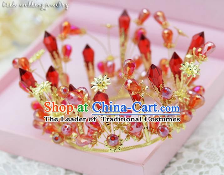 Traditional Jewelry Accessories, Princess Bride Royal Crown, Wedding Hair Accessories, Baroco Style Flower Crystal Headwear for Women