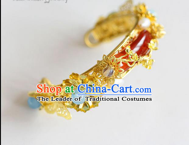 Chinese Ancient Style Accessories, Bracelet, Hanfu Xiuhe Suit Wedding Bride Bracelet, Dragon and Phoenix Bracelet for Women