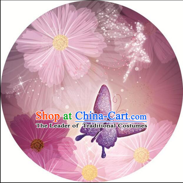 Chinese Classic Handmade Oiled Paper Umbrella Parasol Sunshade Orchid