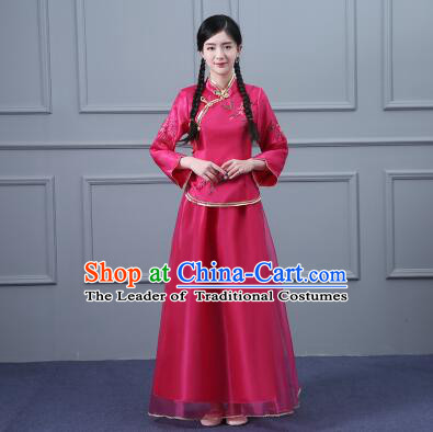 Chinese Min Guo Time Dress Traditional Clothes Female Women Clothing Nobel Lady Girl Dancing Stage