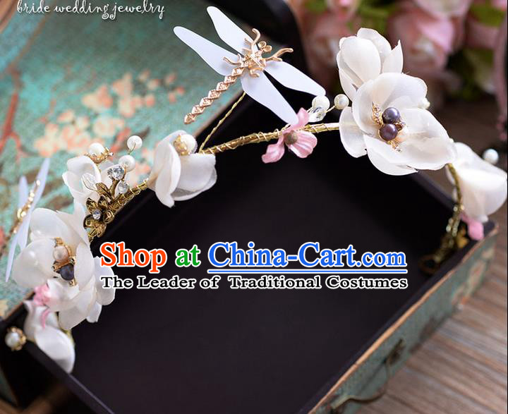 Traditional Jewelry Accessories, Princess Wedding Hair Accessories, Bride Wedding Hair Accessories, Headwear, Baroco Style Handmade Dragonfly Flowers Hair Claw for Women