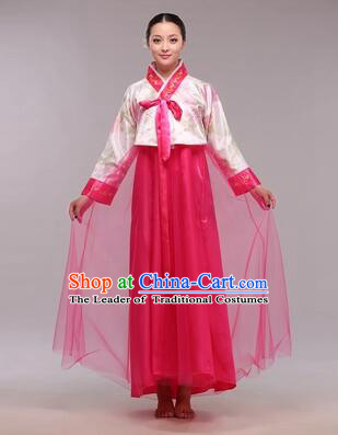 Korean Traditional Dress Women Clothes Show Costumes Korean Traditional Dress Show Stage Dancing Long Skirt White Top Red Skirt