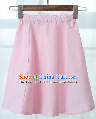 Chinese Style Skirt Min Guo Student Dress Girl Female Kids Show Costume Stage Clothes Pink