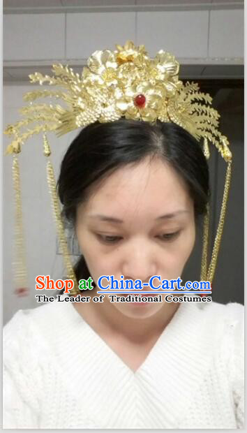Ancient Chinese Palace Imperial Empress Handmade Phoenix Wedding Hair Accessories For Women