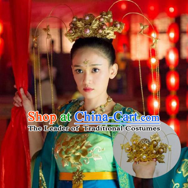 Chinese Ancient Style Hair Jewelry, Dongfang Bubai Accessories, Hairpins, Hanfu Suits, Wedding Bride Imperial Empress Accessories for Women