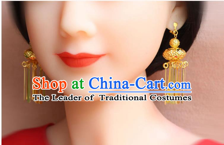 Ancient Chinese Style Imperial Palace Empress Queen Blueing Earrings