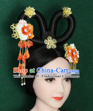 Chinese Ancient Style Hair Jewelry Accessories, Hairpins, Han Dynasty Princess Hanfu Xiuhe Suit Wedding Bride Hair Accessories for Women