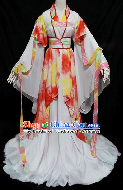 Chinese Ancient Princess Clothing and Headpieces Complete Set for Women Girls Adults Children