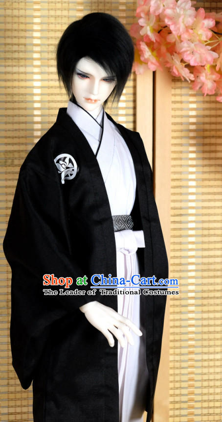 Japanese Traditional Male Kimono Clothing Complete Set for Men Boys Adults