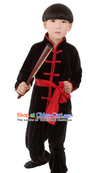 Chinese Traditional Kung Fu Costume for Kids Girls Boys