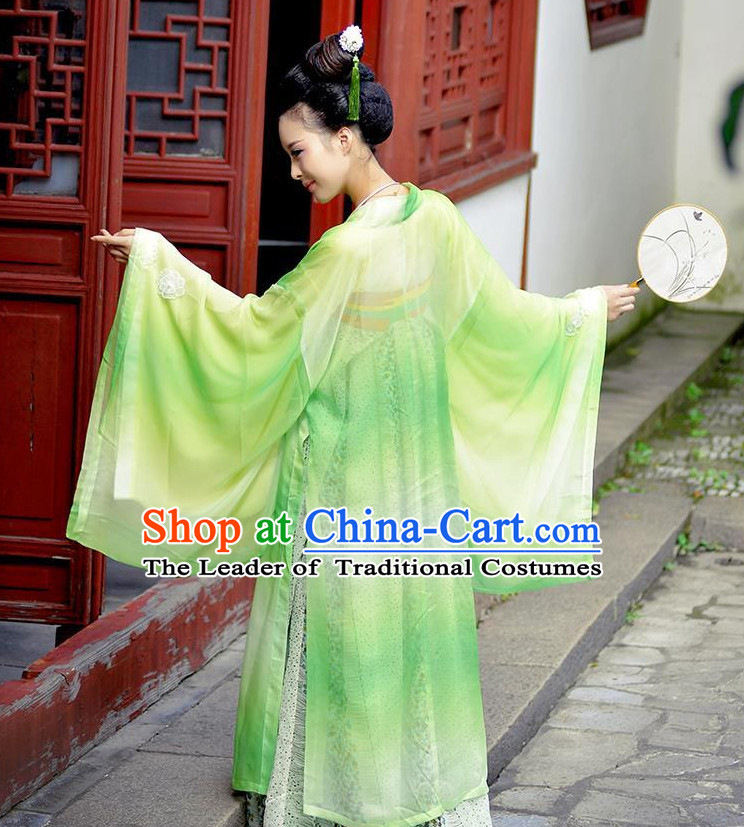Ancient Chinese Tang Dynasty Princess Empress Queen Embroidered Clothing and Headpieces Complete Set for Women or Girls