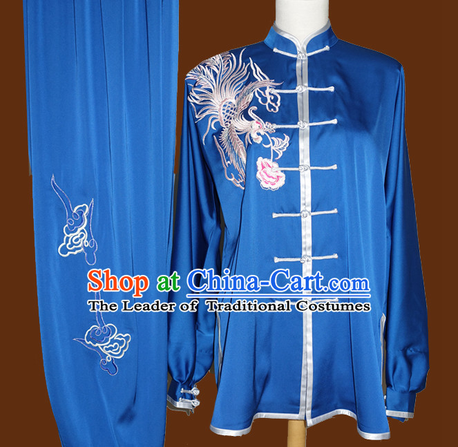Top Mandarin Tai Chi Taiji Kung Fu Martial Arts Competition Uniform Dresses Suits Outfits for Kids Children Boys Girls