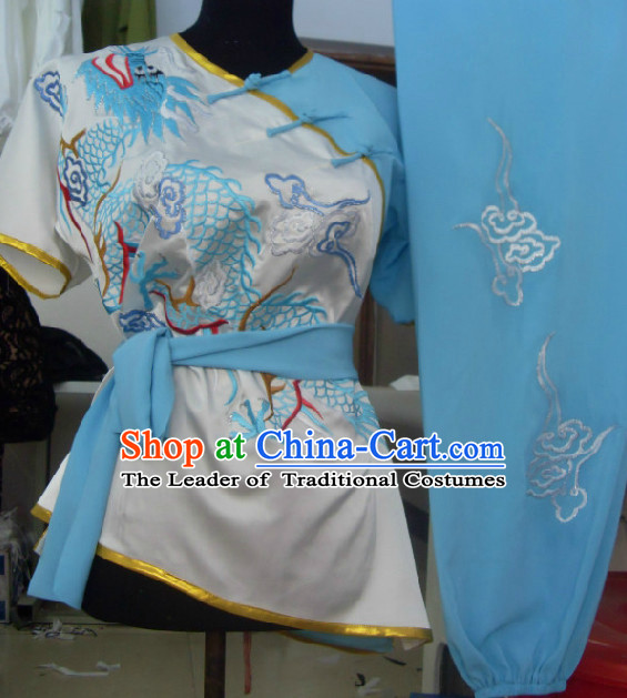 Top Embroidered Tai Chi Taiji Kung Fu Gongfu Martial Arts Wu Shu Wushu Championship Competition Uniforms for Adults and Kids