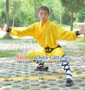 Yellow Chinese Folk Shaolin Monk Uniform