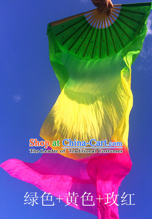 Pure Silk Color Transition Changing Competition Chinese Dance Fan Cultural Fans