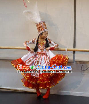 Chinese Traditional Mongolian Xinjiang Dance Costumes Complete Set for Women or Gilrs