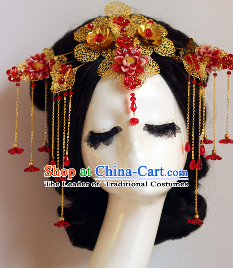 Classical Chinese Handmade Wedding Hair Accessories Fascinators Hair Sticks Hairpins Hair Bows Hair Pieces Bridal Hair Clips