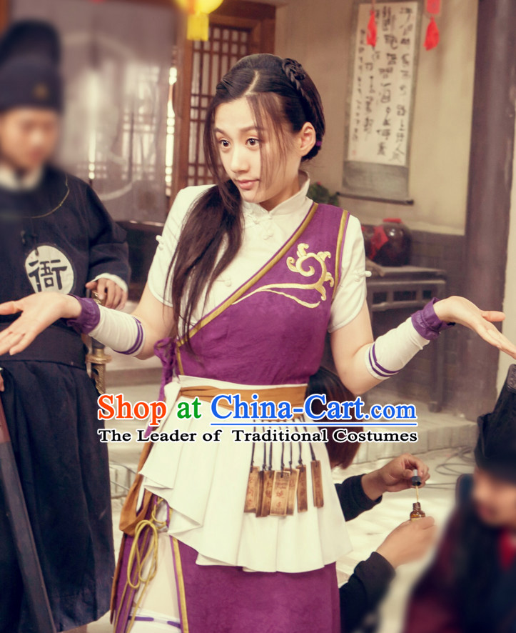 Traditional Chinese Ancient Style Waitress Costume Complete Set for Women
