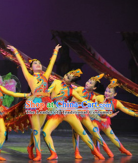 Chinese Stage Acrobatic Dancing Dancewear Costumes Dancer Costumes Dance Costumes Chinese Dance Clothes Traditional Chinese Clothes Complete Set for Women Kids