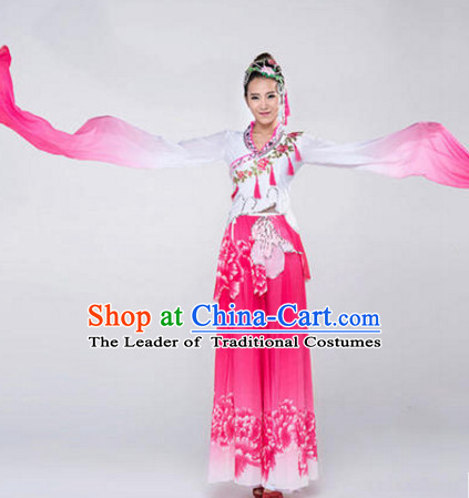 Chinese Stage Water Sleeve Dancewear Costumes Dancer Costumes Dance Costumes Chinese Dance Clothes Traditional Chinese Clothes Complete Set for Women Children