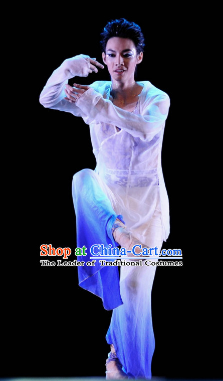 Chinese Mandarin Style Classical Dancing Costumes Complete Set for Men