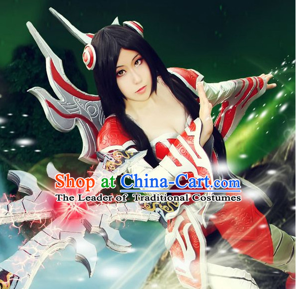 Chinese Superheroine Cosplay Costumes and Accessories Complete Set for Women Girls