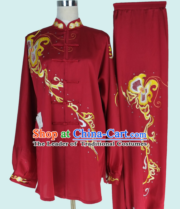 Asian Championship Embroidered Kung Fu Martial Arts Uniform Suit for Women Girls