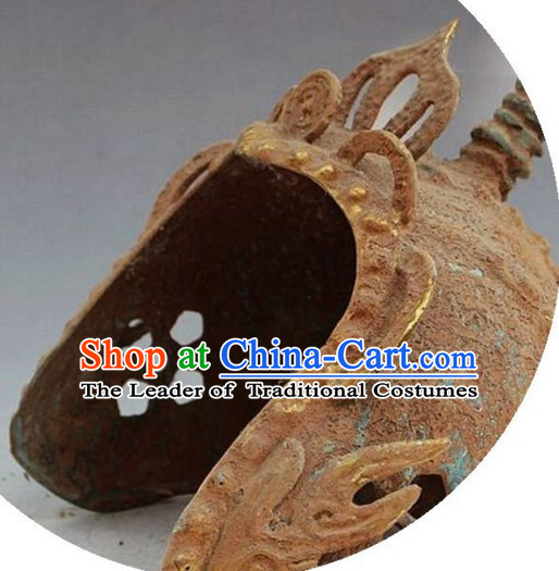Ancient Chinese Style Archaic General Brass Helmet