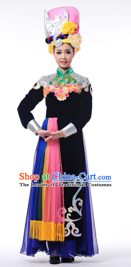 Traditional Chinese Ethnic Dance Costumes for Girls