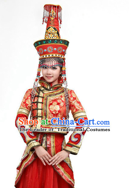 Traditional Chinese Ethnic Mongolian Dance Costumes for Girls