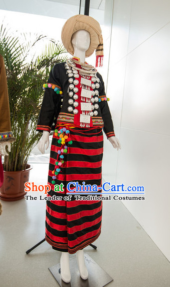 Chinese Traditional Ethnic Miao National Costumes Complete Set for Women