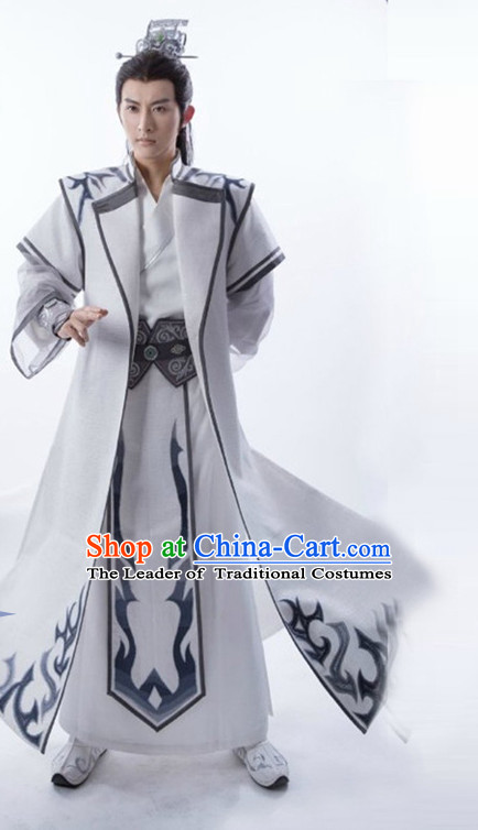 Chinese Ancient Prince Men's Clothing _ Apparel Chinese Traditional Dress Theater and Reenactment Costumes and Headwear Complete Set