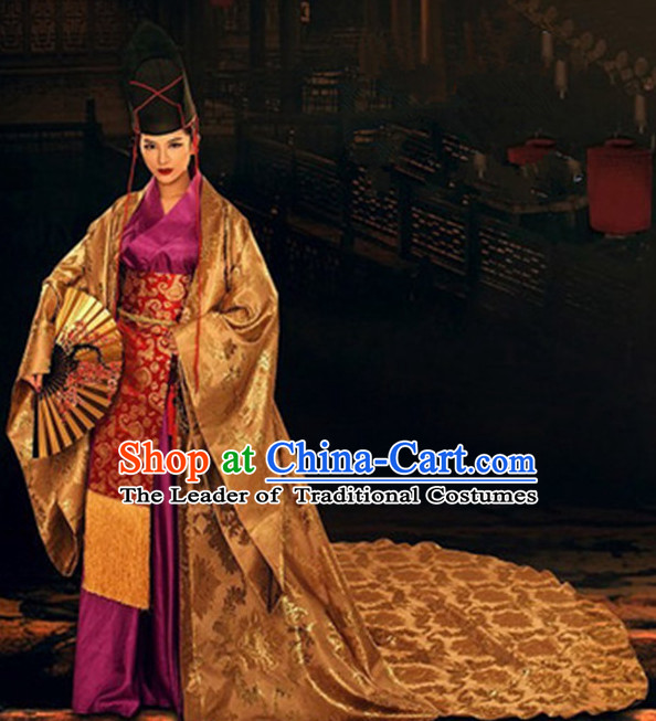 Top Chinese Ancient Men and Women's Clothing _ Apparel Chinese Traditional Dress Theater and Reenactment Robes Complete Set