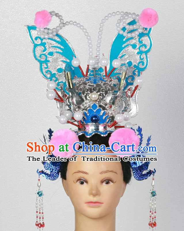 Supreme Handmade Chinese Ancient Opera Princess Butterfly Headwear Headgear Hair Jewelry Hairpieces Set
