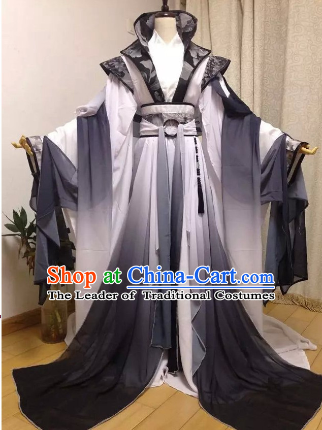 Grey Chinese Classical Princess Costumes Complete Set