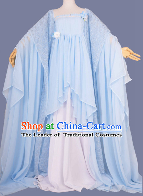 Chinese Hanfu Hakama Traditional Fairy Dress Quju Supreme Chinese Princess Costume Ancient Chinese Costume and Headpieces Complete Set