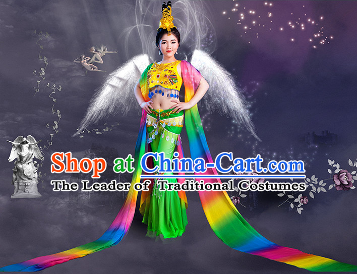 Dance dress chinese fan Dance costume ribbon Dance costume folk Dance tao yao silk Dance