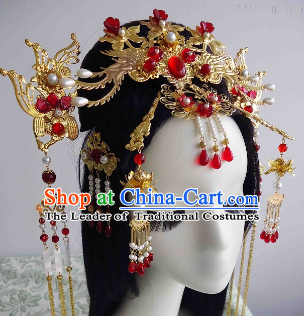 hair accessories Chinese hat long wig Chinese hair headgear hair ornament pin wedding crown