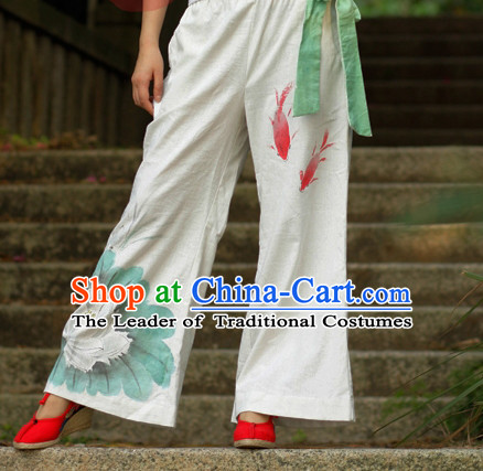 Chinese Classical Hands Painted Mandarin Pants