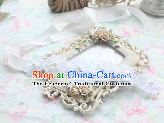 Traditional Classic Hair Accessories, Restoring Ancient Lace Princess Handmade Flowers Hair Ribbon for Women