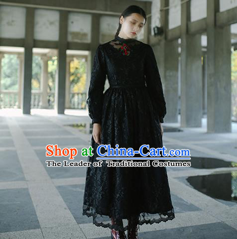 Traditional Classic Elegant Women Costume Palace One-Piece Dress, Restoring Ancient Gothic Princess Royal Lace Long Dress for Women