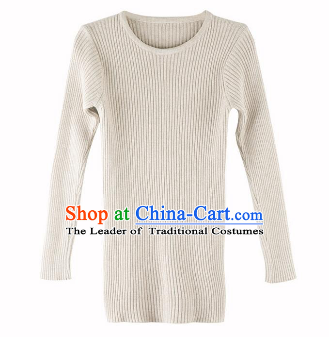 Traditional Classic Women Costumes, Traditional Classic Cotton Comfortable Round Neck Long Sleeve Render Base Sweater