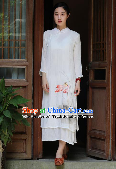 Traditional Chinese Female Costumes, Chinese Acient Hanfu Clothes, Chinese Cheongsam, Tang Suits Plate Buttons Dress for Women