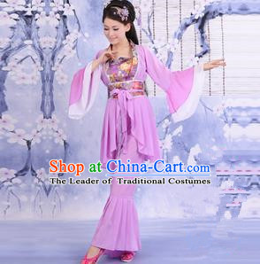 Traditional Ancient Chinese Palace Lady Dance Costume, Asian Chinese Tang Dynasty Imperial Consort Purple Dress Clothing for Women