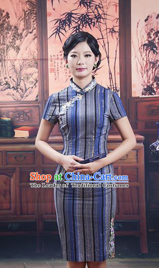 Traditional Ancient Chinese Republic of China Gentlewoman Cheongsam, Asian Chinese Chirpaur Silk Qipao Dress Clothing for Women