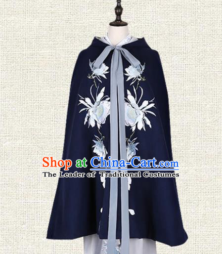 Asian China Ming Dynasty Imperial Princess Clothing Embroidered Cape Complete Set, Traditional Ancient Chinese Palace Lady Hanfu Clothing for Women