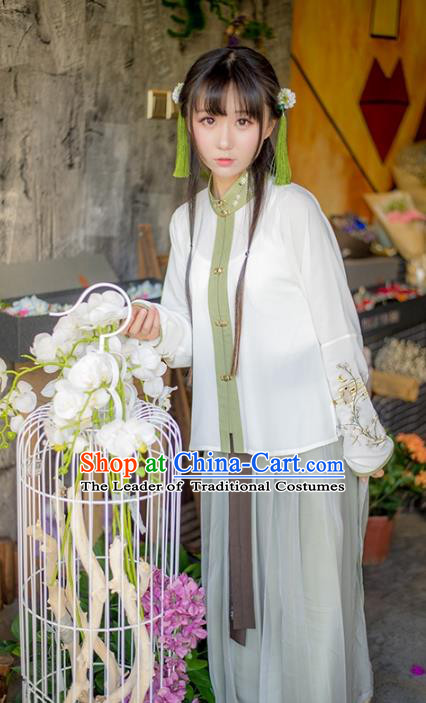 Traditional Ancient Chinese Palace Lady Hanfu Costume Embroidered Blouse, Asian China Ming Dynasty Imperial Princess Clothing for Women